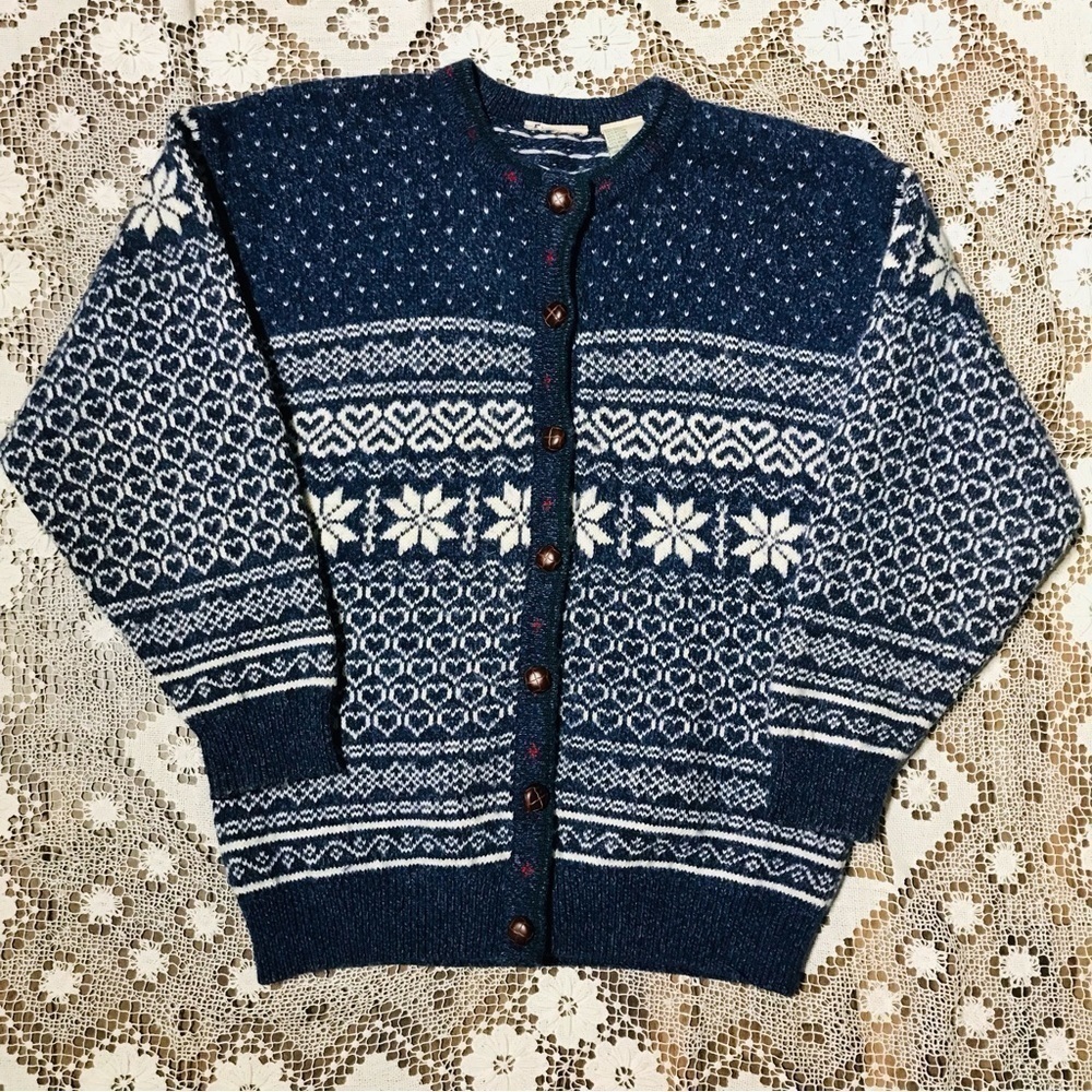 VINTAGE wool Christmas cardigan sweater